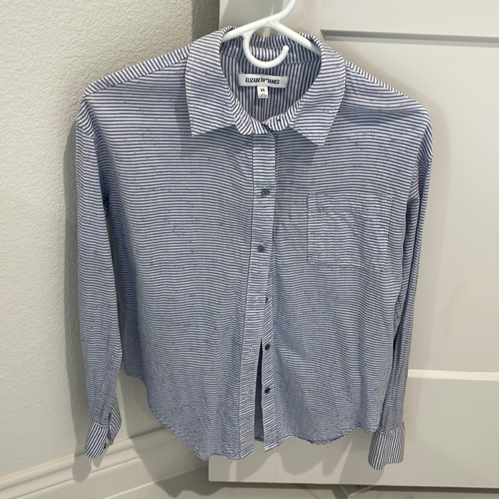 Elizabeth and James cotton stripe shirt size XS